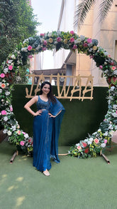 Blue Breezy Drape Saree